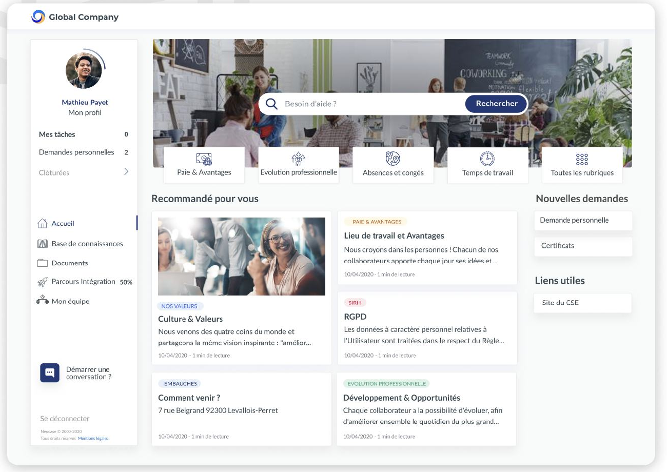 Neocase Employee Portal — knowledge base