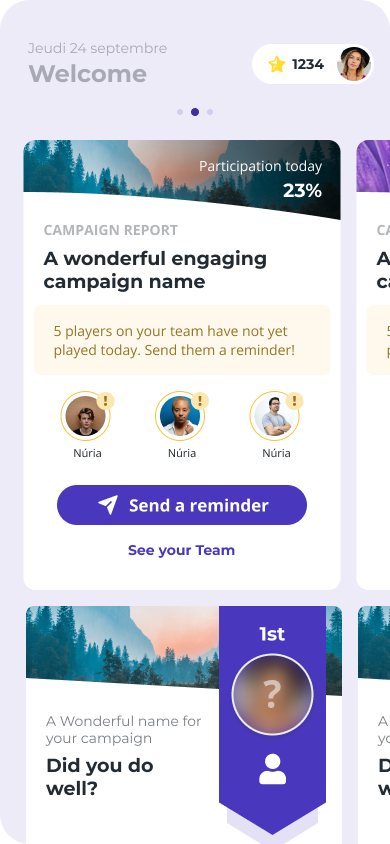 Player participation and reminder entry point