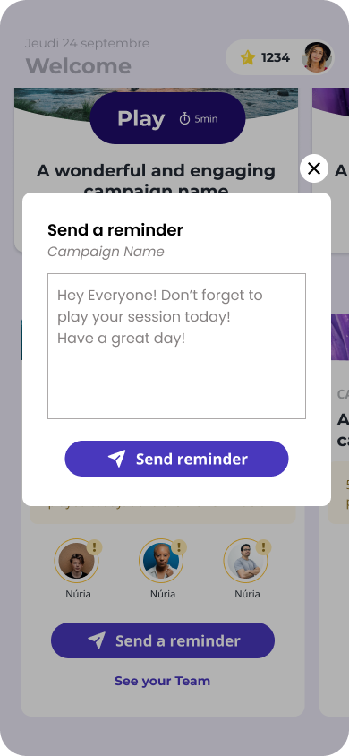 Ambassador reminder message