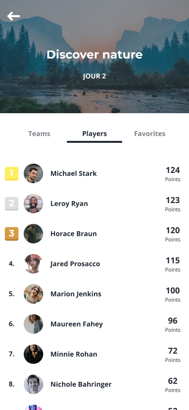 Individual leaderboard